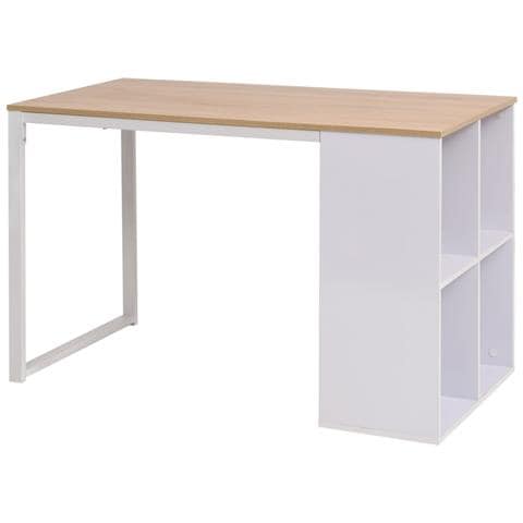 Scrivania 120x60x75 cm Rovere e Bianco - Foto 1