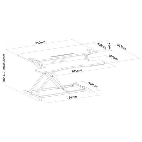Postazione di Lavoro NS-WS300BLACK in Piedi o Seduto - Foto 3