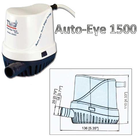 Pompa Elettrica Ad Immersione Mod. Auto-eye 500/1000/1500 500 32 2,50 1,6 12 600 Gr - Foto 3