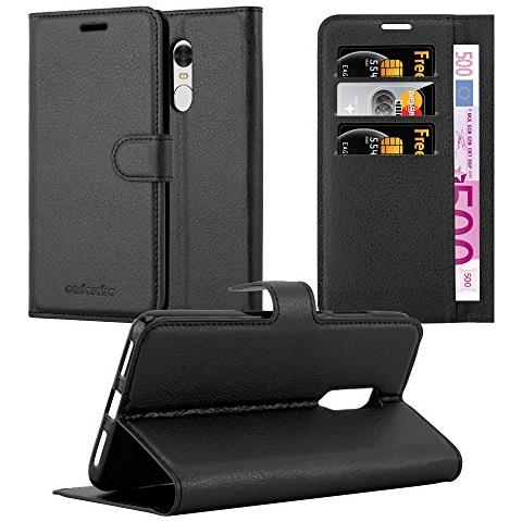 Custodia Compatibile Con Xiaomi Redmi Note 4 In Nero Carbone - Coperchio Protettiva Con Chiusura Magnetica, Funzione Stand E Tasca Per Le Carte - Foto 8