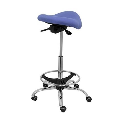 Modello Ergo - sgabello Ergonomico E Sordità Girevole Con Sedile Anatomico E Regolabile In Altezza, Anello Poggiapiedi Cromato Incluso - seduta In Tessuto Bali, Facile Da Pulire)  - Foto 2