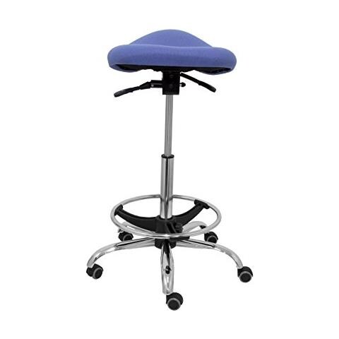 Modello Ergo - sgabello Ergonomico E Sordità Girevole Con Sedile Anatomico E Regolabile In Altezza, Anello Poggiapiedi Cromato Incluso - seduta In Tessuto Bali, Facile Da Pulire)  - Foto 6