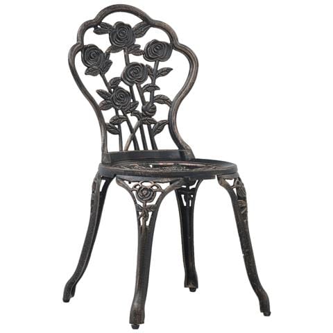 Sedie Da Bistrot 2 Pz In Alluminio Pressofuso Bronzo - Foto 2