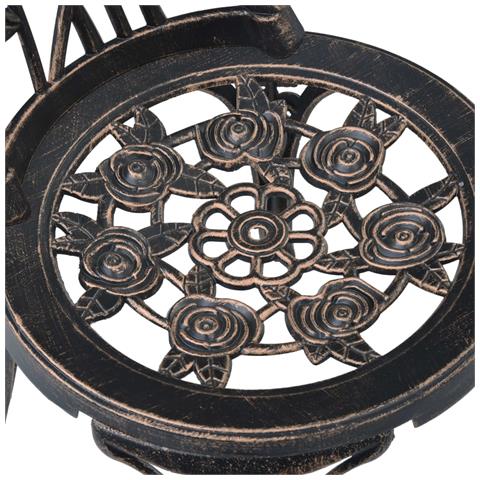 Sedie Da Bistrot 2 Pz In Alluminio Pressofuso Bronzo - Foto 7