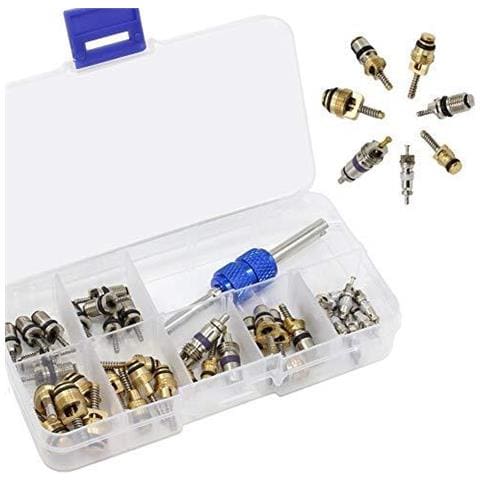 39pcs Car Refrigeration A C Valve Core Kit R12 R134a Automotive Aria Condizionata Valvola Della Gomma Stem Core Con Removal Tool Assortimento - Foto 2