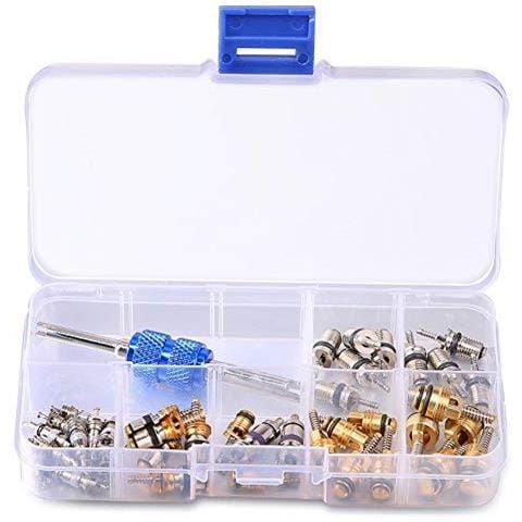 39pcs Car Refrigeration A C Valve Core Kit R12 R134a Automotive Aria Condizionata Valvola Della Gomma Stem Core Con Removal Tool Assortimento - Foto 1