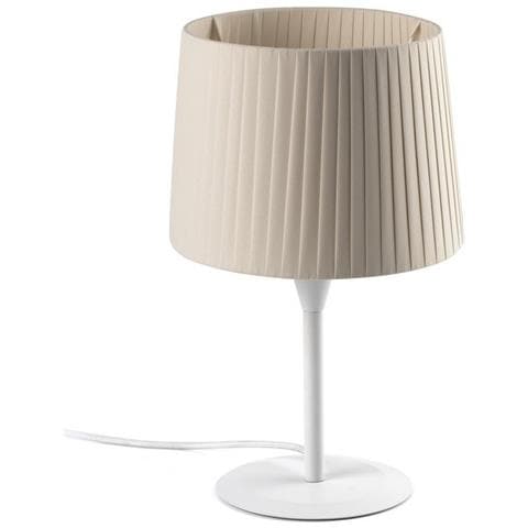 Lampada Da Tavolo Rotonda Tapered Beige, E27 - Foto 1