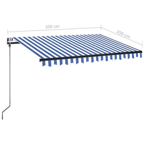 Tenda Automatica con Sensore Vento e LED 350x250 cm Blu Bianca - Foto 8