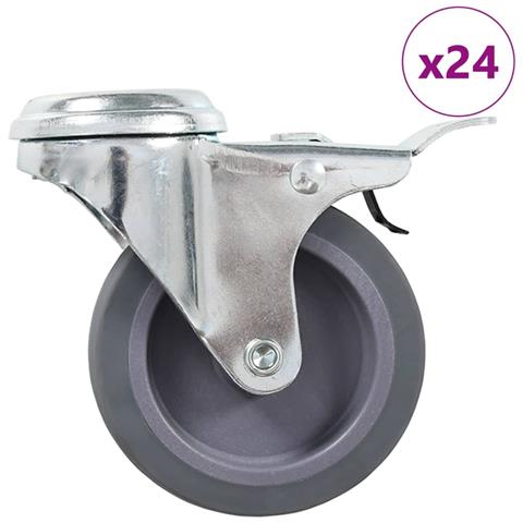 Ruote Girevoli con Foro per Bulloni 24 pz 75 mm - Foto 1