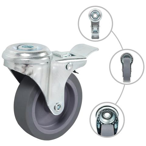 Ruote Girevoli con Foro per Bulloni 24 pz 75 mm - Foto 5