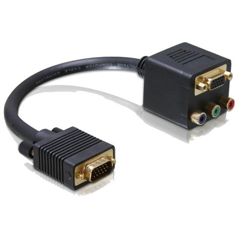 Adapter VGA male to VGA + 3x Cinch female VGA VGA; YPbPr Nero cavo di interfaccia e adattatore - Foto 1