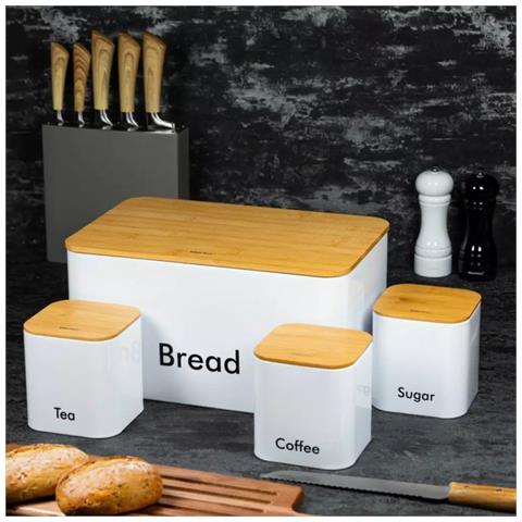 Kh-1026 Set Di Contenitori Per Il Pane Smaltati Bianchi Con Contenitori Da Cucina - Foto 6