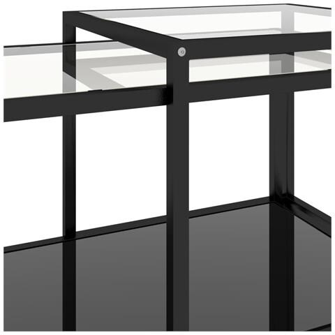 Tavolini 2 pz Neri in Vetro Temperato - Foto 2