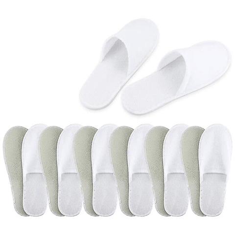 20 paia di pantofole usa e getta con sacchetto per gli ospiti, pantofole sfuse per hotel, spa, viaggi, casa senza scarpe, antiscivolo (bianco