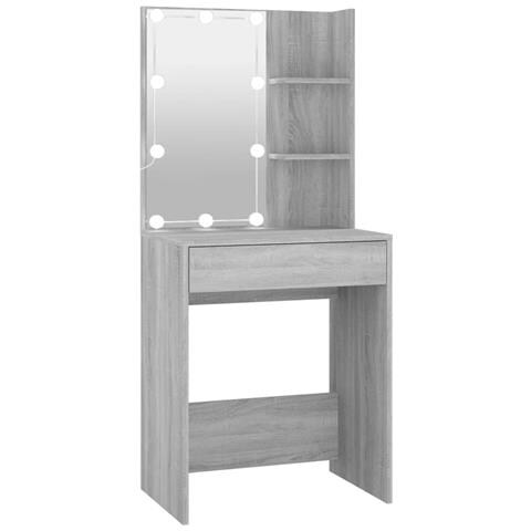 Toeletta Con Led Grigio Sonoma 60x40x140 Cm - Foto 1