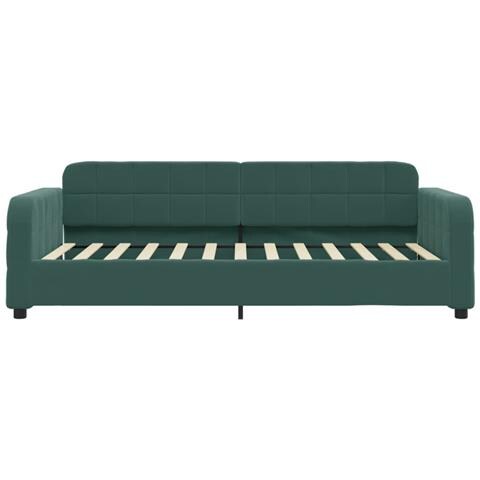 Divano Letto Con Materasso Verde Scuro 90x200 Cm In Velluto - Foto 2