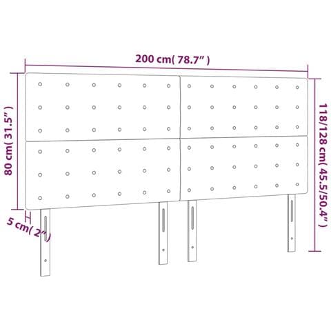Testiere 4 Pz Blu Scuro 100x5x78/88 Cm In Velluto - Foto 2