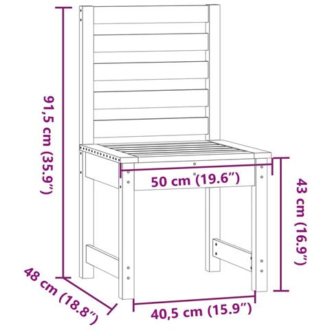 Sedie da Giardino 2pz Bianche 50x48x91,5 Legno Massello di Pino - Foto 7