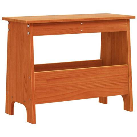 Panca Da Ingresso Marrone Cera 60x28x45 Cm Legno Massello Pino - Foto 2