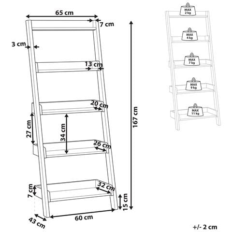 Mobile Con 5 Ripiani Mobile Trio 167 Cm Marrone Chiaro - Foto 16