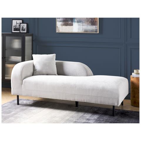 Chaise Longue Versione Sinistra Le Crau Tessuto Grigio Chiaro - Foto 1