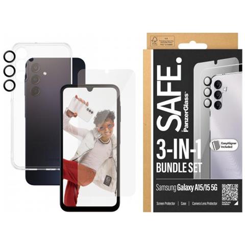 Safe. By 3-in-1 Samsung New A14 A14 5g Pellicola Proteggischermo Trasparente 1 Pz - Foto 3