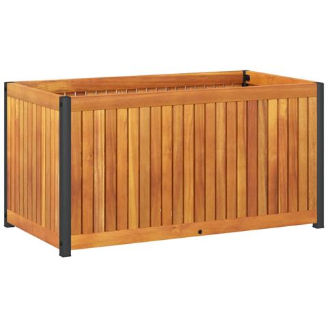 Fioriera Da Giardino 85x45x44 Cm In Legno Acacia E Acciaio - Foto 2