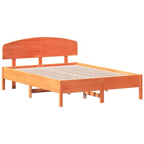 Letto Senza Materasso Marrone Cera 140x190 Cm In Legno Di Pino - Foto 3
