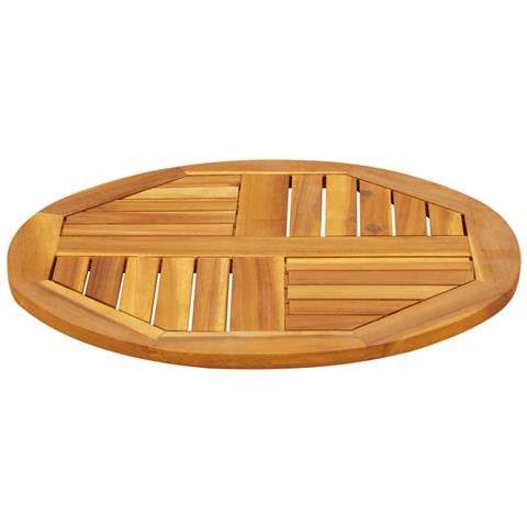 Piano Per Tavolo 60x2 Cm Rotondo In Legno Massello Di Acacia - Foto 3