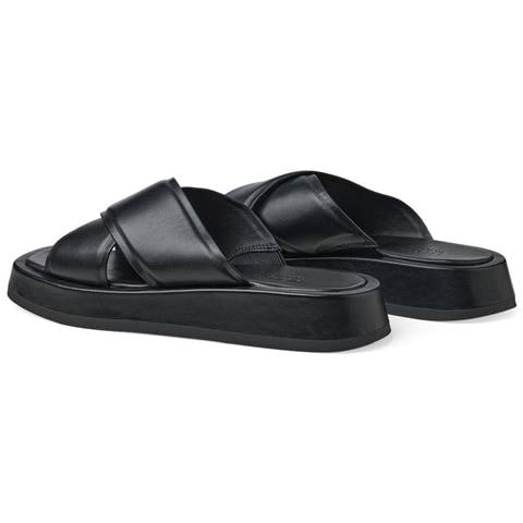 Black Casual Open Slippers Ciabatte Pelle Scarpe Donna Nero Eu 37, 1-27213-42 001 - Foto 3