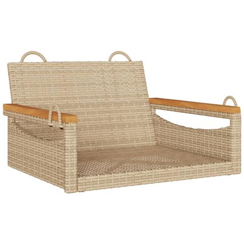 Panchina a Dondolo Beige 63x62x40 cm in Polyrattan - Foto 1