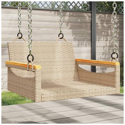 Panchina a Dondolo Beige 63x62x40 cm in Polyrattan - Foto 9