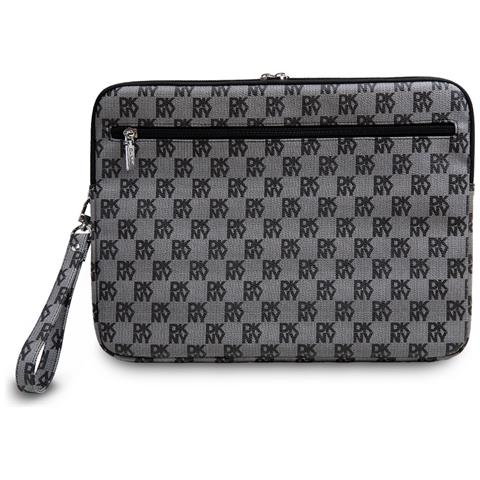 Custodia Elegante Per Pc Da 13 / 14 Pollici Con Motivi A Scacchi E A Strisce, Nero - Foto 3