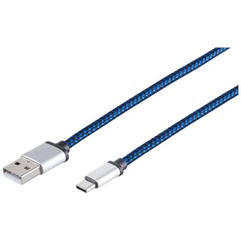 S-conn 14-50021 Usb Kabel 0,9 M Usb 2.0 Usb A Usb C Blau (14-50021) - Foto 1