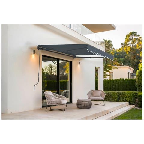 Tenda Manuale A Manovella 2,5m X 2m - - Vecchio - Retrattile - Idrorepellente - Grigio - Anti-uv - Tessuto Premium 320m² - Foto 1