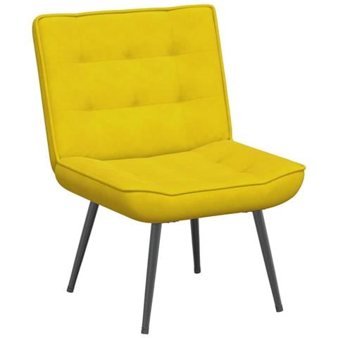 Poltrona Relax 64x74x84 Cm Gialla In Velluto - Foto 2