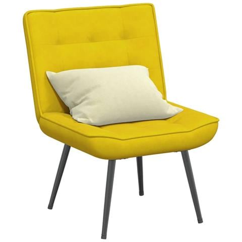 Poltrona Relax 64x74x84 Cm Gialla In Velluto - Foto 1