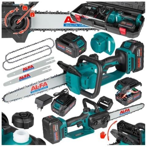 Motosega A Batteria Da 12 Pollici Con Sistema Di Lubrificazione Della Catena 2x Batteria Li-ion 21v 4.0ah Motore Brushless, Mini Motosega Elettrica, Motosega Monomanuale Per Giardino - Foto 1