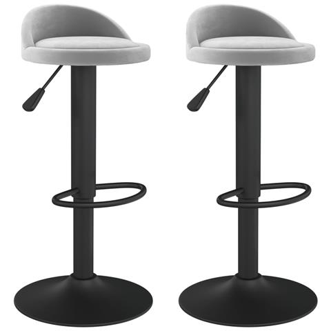 Lusso Casadino -  Sgabelli Da Bar 2 Pz Grigio Chiaro In Velluto - Foto 1