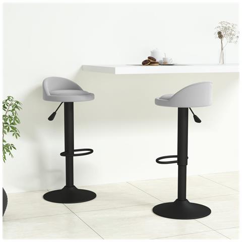 Lusso Casadino -  Sgabelli Da Bar 2 Pz Grigio Chiaro In Velluto - Foto 8