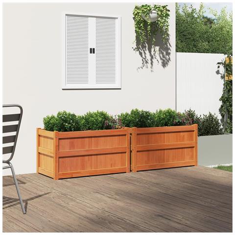 Lusso Casadino -  Fioriere Da Giardino 2pz Marrone Cera Legno Massello Di Pino - Foto 2