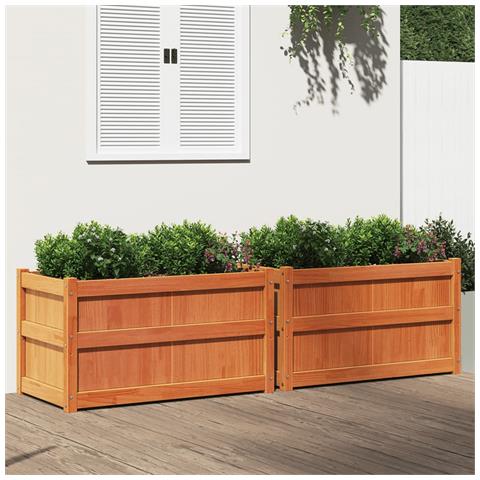 Lusso Casadino -  Fioriere Da Giardino 2pz Marrone Cera Legno Massello Di Pino - Foto 8