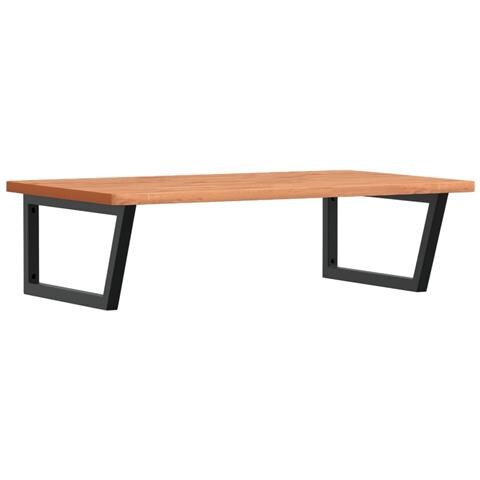 Ripiano A Parete Per Lavabo In Acciaio E Massello Di Faggio - Foto 1