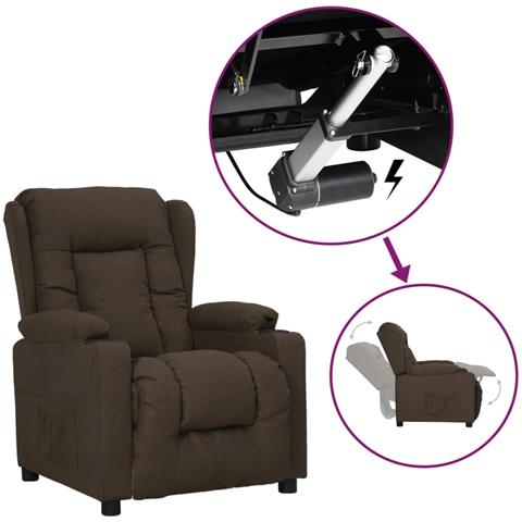 Lusso Casadino - Poltrona Alzapersona Marrone Scuro In Tessuto - Foto 2