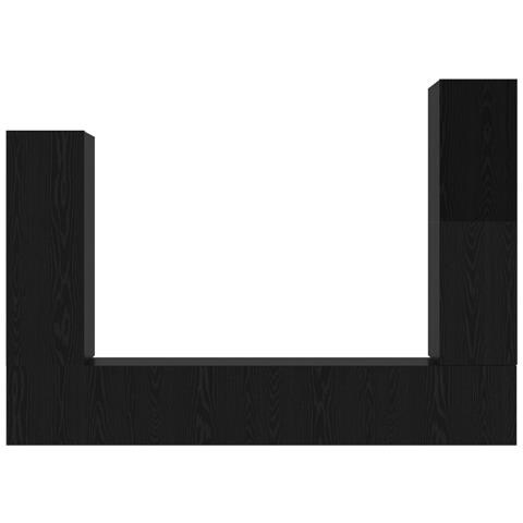 Set Armadi TV 4 Pezzi Montato a Muro Rovere Nero Legno Ingegnerizzato Gestione Prodotti - Foto 9
