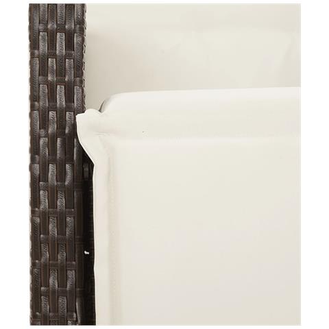 Sedia Reclinabile Giardino con Poggiapiedi Marrone Polyrattan - Foto 9
