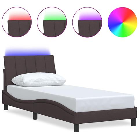 Giroletto senza Materasso Marrone Scuro 90x200 cm Tessuto - Foto 1