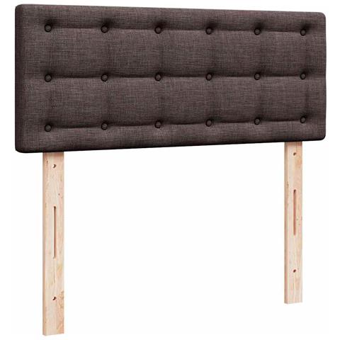 Pouf Letto con Materasso Marrone Scuro 120x200 cm in Tessuto - Foto 9
