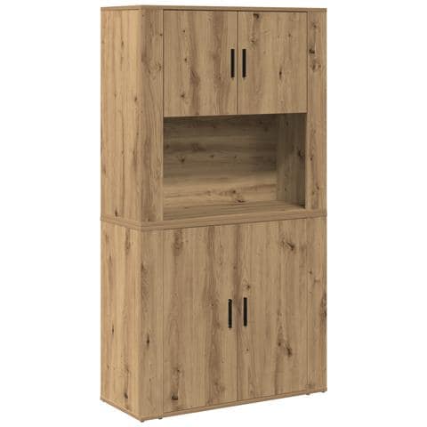 Highboard in rovere artigianale 80x33x150 cm in legno ingegnerizzato - Foto 1