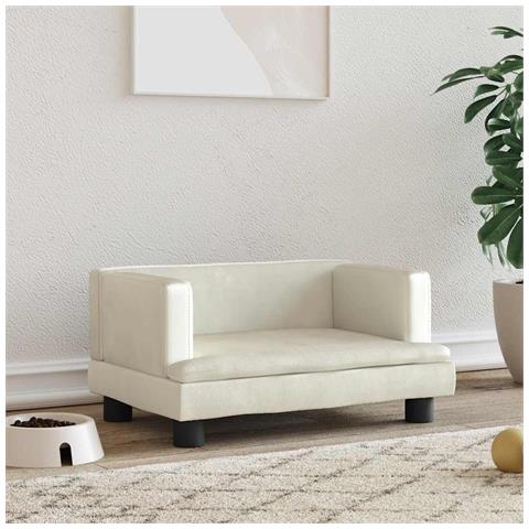 Lettino per Cani Crema 60x40x30 cm in Velluto - Foto 2